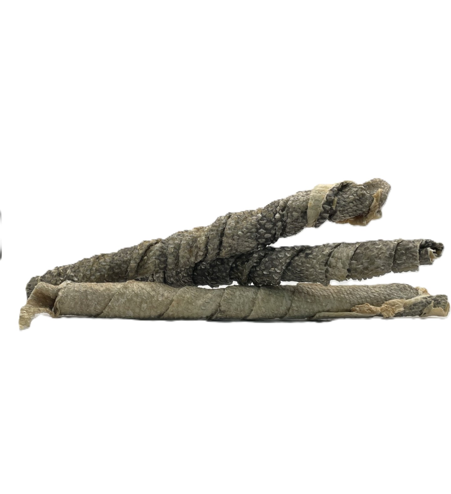 Hand twisted, single ingredient wild salmon skin dog chews